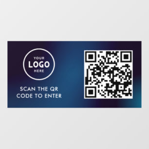 Vinilos Para Cristales Control de Acceso Código QR Logotipo de Empresa