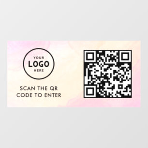 Vinilos Para Cristales Control de Acceso Código QR Logotipo de Empresa