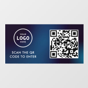Vinilos Para Cristales Control de Acceso Código QR Logotipo de Empresa
