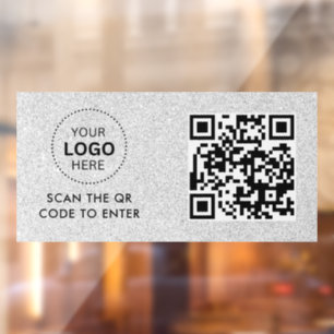 Vinilos Para Cristales Control de Acceso   Código QR Logotipo de la Empre