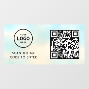 Vinilos Para Cristales Control de Acceso Código QR Logotipo Empresarial
