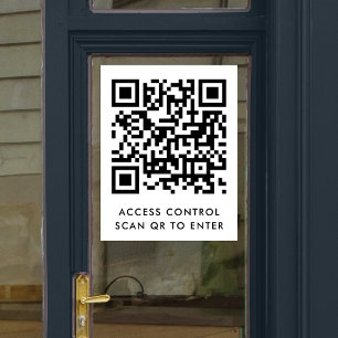 Vinilos Para Cristales Control de acceso   Escaneo de código QR de bloque
