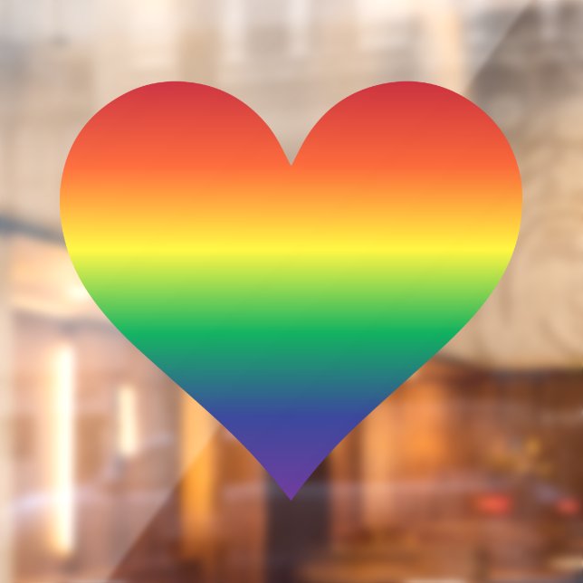 Vinilos Para Cristales Corazón arcoiris (Hoja 2)