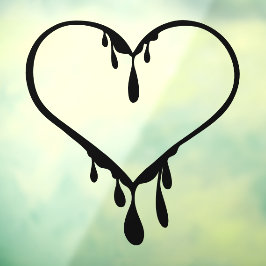 Vinilos Para Cristales Corazón Goteante Personalizable