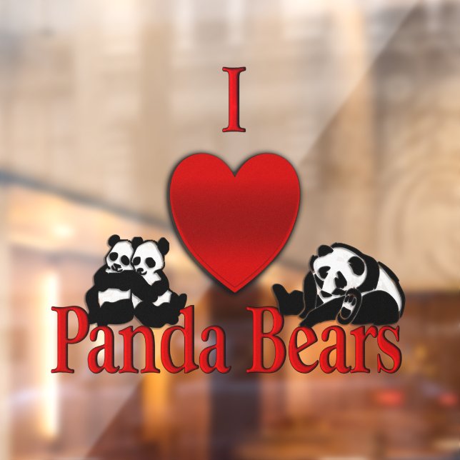 Vinilos Para Cristales Corazón Panda Bears (Hoja 2)