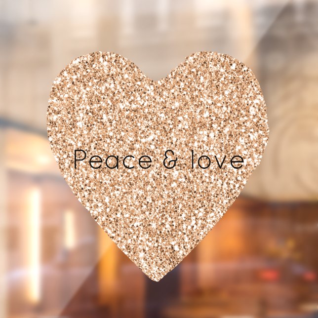 Vinilos Para Cristales Corazón Purpurina Rosa Oro Peach (Hoja 2)