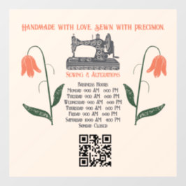 Vinilos Para Cristales Costurera de Máquina de Coser Antigua