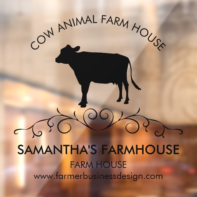 Vinilos Para Cristales country living Farm Cow Silhouette (Hoja 2)