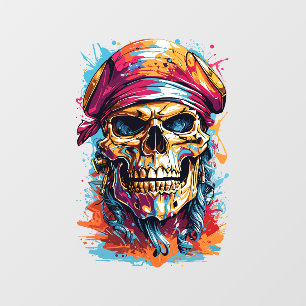 Vinilos Para Cristales Cráneo pirata de Halloween