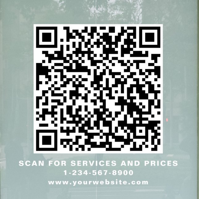 Vinilos Para Cristales Crea tu código QR de negocio Blanco (Create Your QR Code Business White Window Cling)