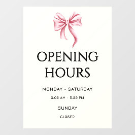 Vinilos Para Cristales Cream Pink Bow Opening Hours Small Business