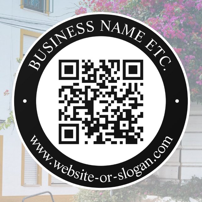 Vinilos Para Cristales Crear código QR y texto personalizable | Negro y b (Subido por el creador)