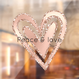 Vinilos Para Cristales Crema rosa Purpurina Glitz Heart