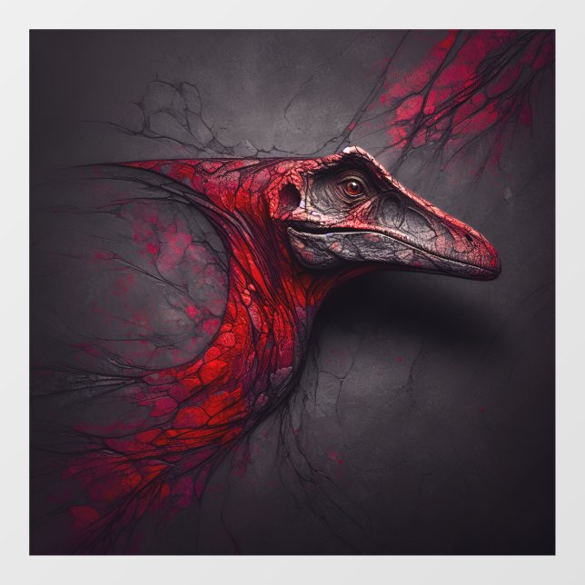 Vinilos Para Cristales Crimson Fossil desconectado de la ventana (Hoja)