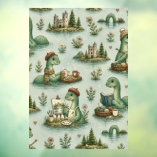 Vinilos Para Cristales Criptídeos Acogedores Nessie Monstruo del Lago Nes
