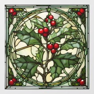 Vinilos Para Cristales Cristal manchado cristiano: Yule Holly