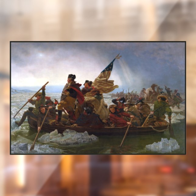 Vinilos Para Cristales Crossing Delaware 1776: General George Washington (Hoja 2)