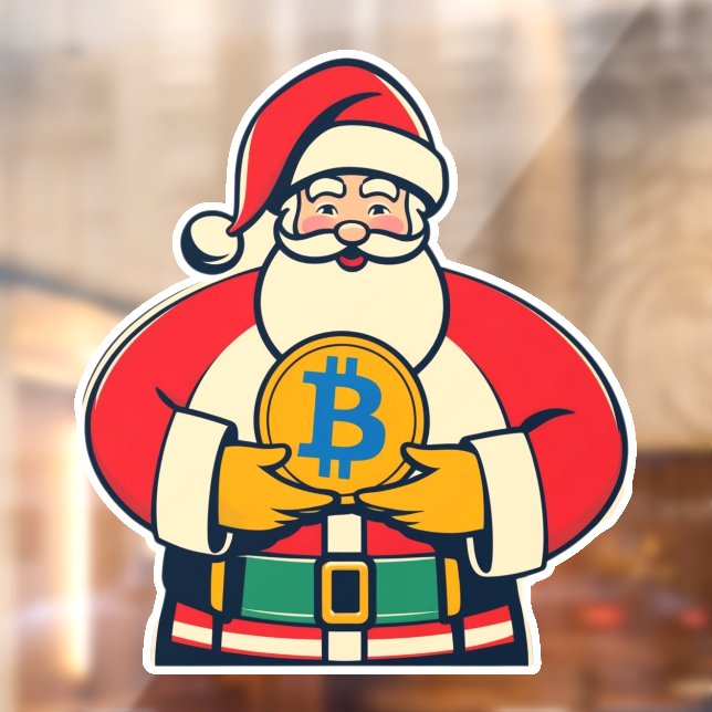 Vinilos Para Cristales Crypto Claus Holiday Window Cling (Hoja 2)