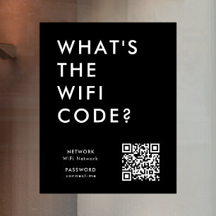 Vinilos Para Cristales ¿Cuál es el código WiFi? Red Wifi Código QR Negr