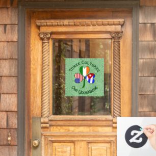 Vinilos Para Cristales Cuba Irlanda EE. UU. Bandera de trébol personaliza