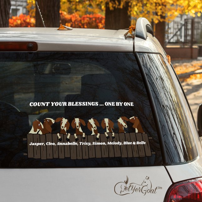 Vinilos Para Cristales Cuenta tus bendiciones 8 cabras rusas a la valla (Subido por el creador)