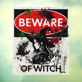 Vinilos Para Cristales Cuidado con el Rótulo Brujo