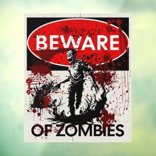 Vinilos Para Cristales Cuidado con los zombies