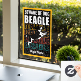 Vinilos Para Cristales Cuidado personalizado con la advertencia de Beagle