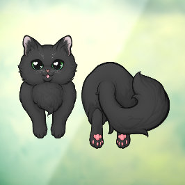 Vinilos Para Cristales Culo de gatito negro y esponjoso