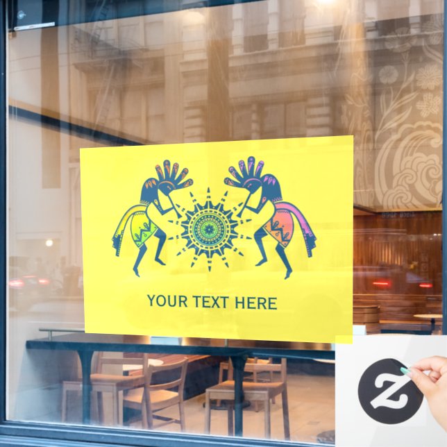 Vinilos Para Cristales Cultura de los nativos estadounidenses - Baile sol (Ventana de cafetería)