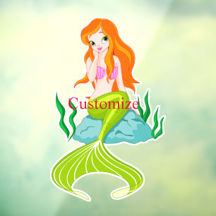 Vinilos Para Cristales Cura de la sirena de cabeza roja Thunder_Cove