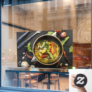 Vinilos Para Cristales Curry verde comida tailandesa especias hierbas coc