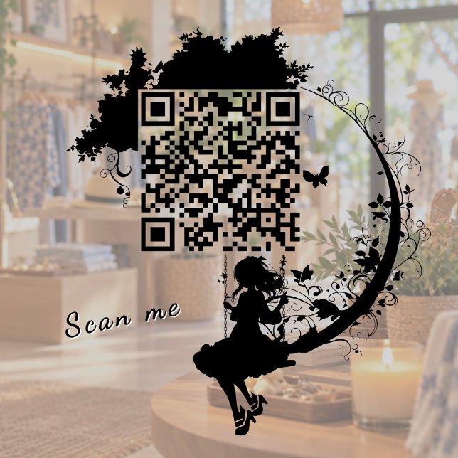 Vinilos Para Cristales Custom Fairy Tale Magic Tree Silhouette QR Code (Subido por el creador)