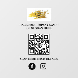 Vinilos Para Cristales Custom Logo QR Code Business Window Sign Menu