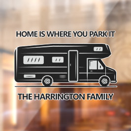 Vinilos Para Cristales Custom Name & Text Camper Van