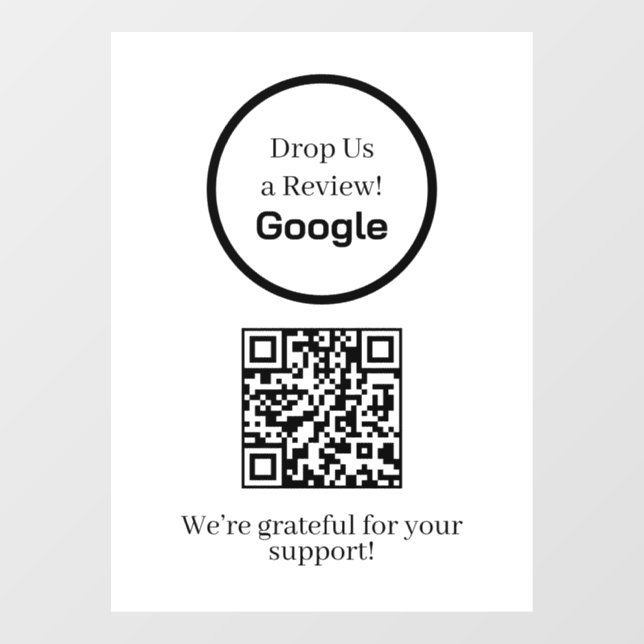 Vinilos Para Cristales Custom QR | Google Reviews Business Display Sign (Hoja)