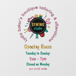 Vinilos Para Cristales Custom Seamstress Tools QR Code Window Cling