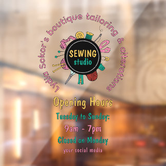 Vinilos Para Cristales Custom Seamstress Tools QR Code Window Cling