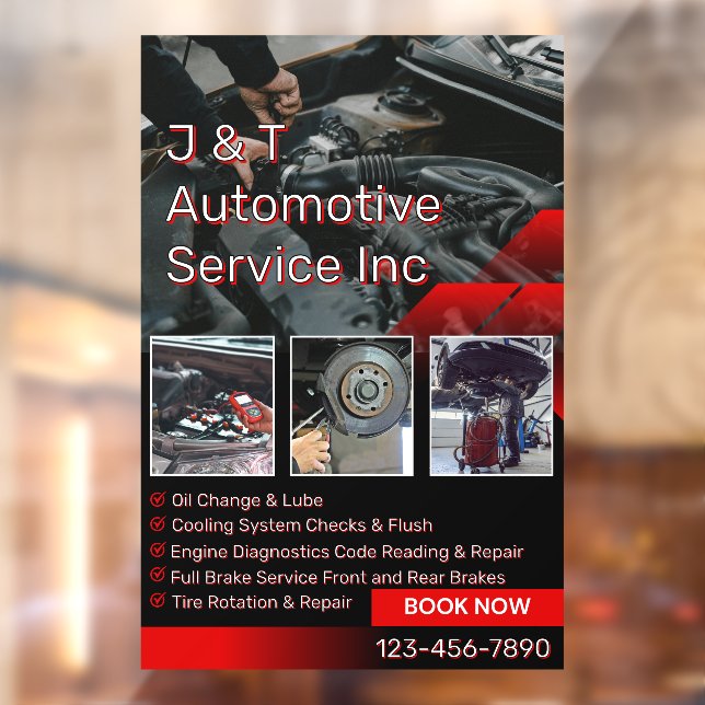 Vinilos Para Cristales Customize Auto Repair Garage Service List With Log (Hoja 2)