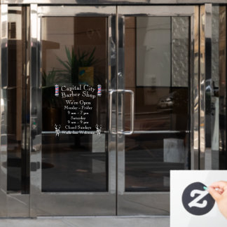 Vinilos Para Cristales Customize Barber Shop Weekly Open Hours
