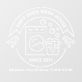 Vinilos Para Cristales Customize Laundromat Room Wash Fold Business 