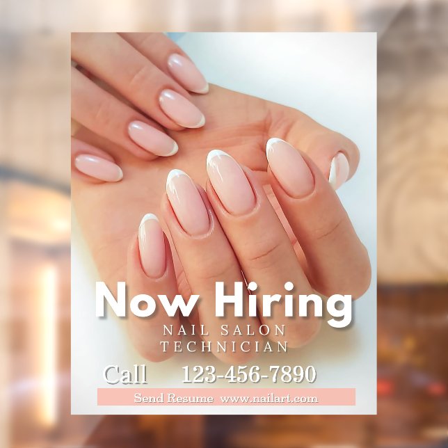 Vinilos Para Cristales Customize Now Hiring Nail Salon Technician Pink (Hoja 2)