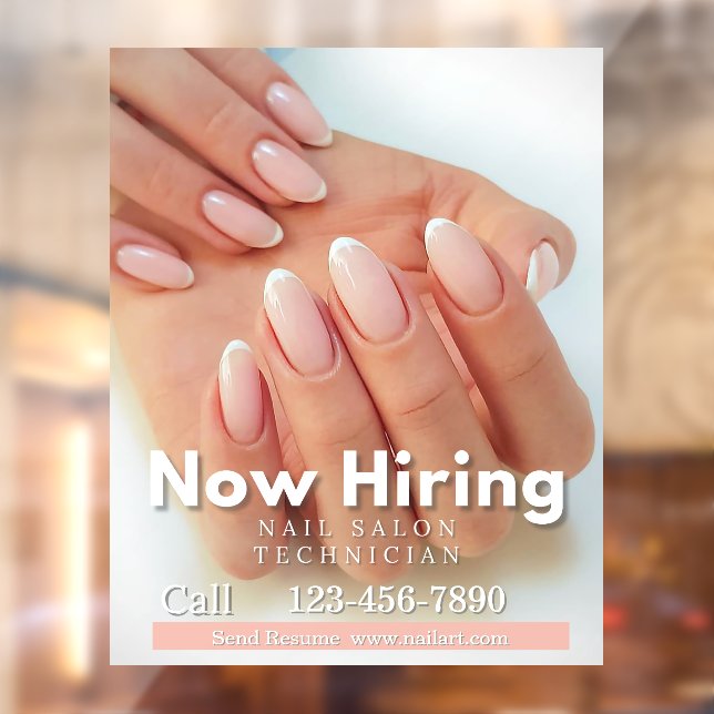 Vinilos Para Cristales Customize Now Hiring Nail Salon Technician Pink (Hoja 2)