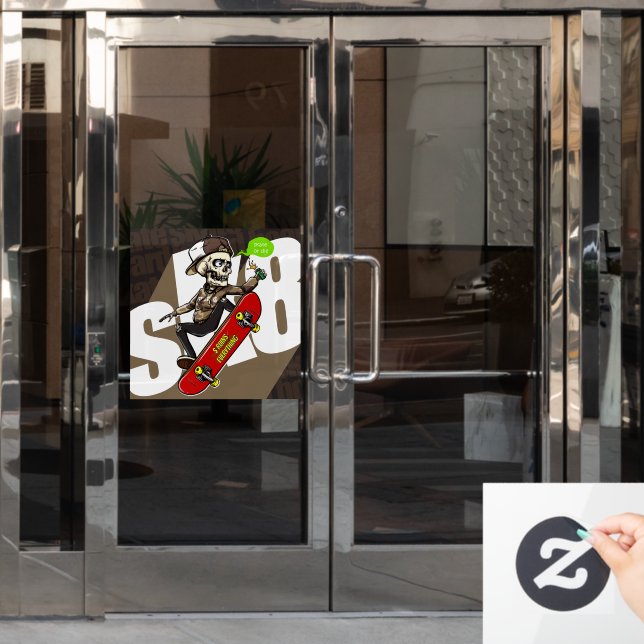 Vinilos Para Cristales Customize Skateboard Shop Promotional Front (Puerta de oficina)