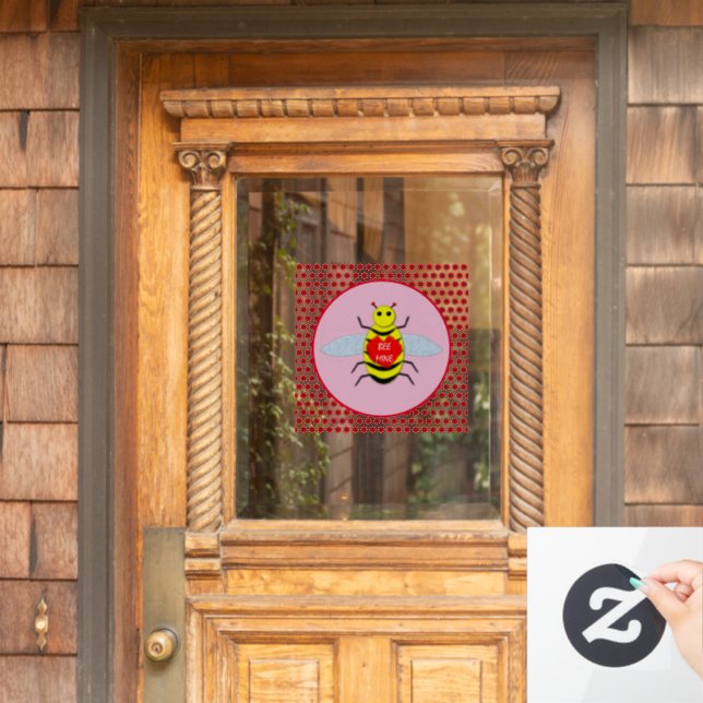 Vinilos Para Cristales Cute Día de San Valentín Bee (Puerta de casa)