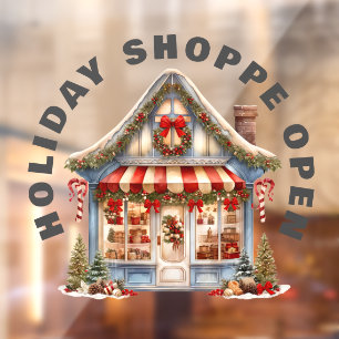 Vinilos Para Cristales CUTE HOLIDAY SHOPPE ABIERTO Ventana Cling