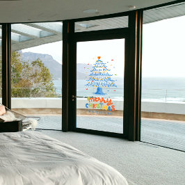 Vinilos Para Cristales Cute Merry Christmas Tree Decoración