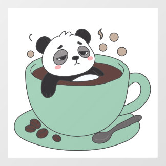 Vinilos Para Cristales Cute Panda In Coffee Cup Coffee Lover Gift