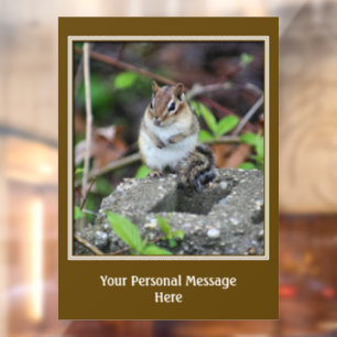 Vinilos Para Cristales Cute Plump Chipmunk Personalizado