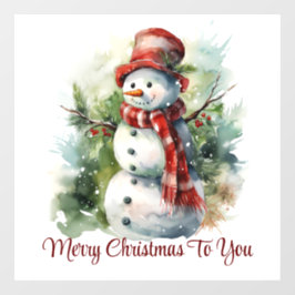 Vinilos Para Cristales Cute Sonriente Snowman Window Cling